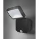 LEDVANCE Battery LED Spotlight Single Black, kültéri, fekete LED SPOT reflektor fény- és mozgásérzékelővel, 4 W, foglalat: LED modul, IP54 védelem, 4000K színhőmérséklet, 260 lm fényerő, 2 év garancia, 4058075227347