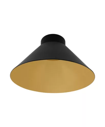 LEDVANCE Vintage 1906 Cone beltéri lámpaernyő fekete/arany, 219mm átmérő, retro stílusú