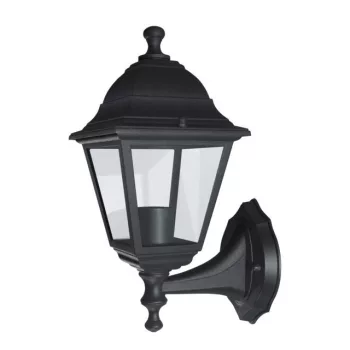 LEDVANCE fali lámpa kültéri fekete, IP44, E27 foglalat, alumínium ház, LANTERN CLASSIC E27 SIDE UP