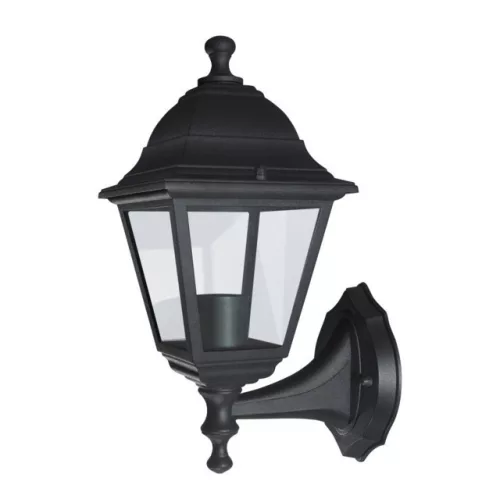 LEDVANCE fali lámpa kültéri fekete, IP44, E27 foglalat, alumínium ház, LANTERN CLASSIC E27 SIDE UP