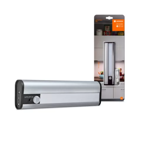 LEDVANCE Linear LED fény- és mozgásérzékelő beltéri ezüst, akkumulátoros, USB-C töltés, 1W, 4000K