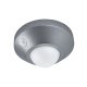 LEDVANCE NIGHTLUX Ceiling Silver, beltéri, ezüst 86 mm átmérőjű, ezüst LED lámpa fény- és mozgásérzékelővel, 3xAAA elemmel, 1.7W, foglalat: LED modul, IP20, 4000K színhőmérséklet, 105 lm fényerő, 2 év, 4058075270855