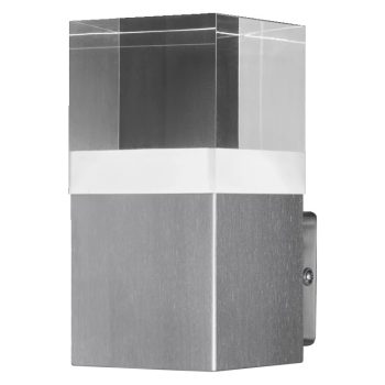 LEDVANCE Endura CRYSTAL fali lámpa acél, 4,50W, 3000K, IP44, 400lm, 160mm magas, kültéri