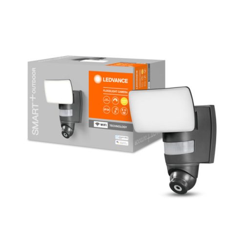 LEDVANCE SMART+ WIFI vezérlésű, FLOOD Cameral, kültéri, LED fali lámpa, 24 W-os, 3000 K,IP44, 1800 lm fényerővel, 25 000 óra élettartammal, foglalat: LED modul, hangvezérelhető (4058075478312)