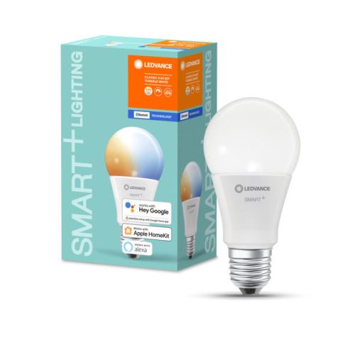 LEDVANCE SMART+ Bluetooth vezérlésű LED fényforrás Classic forma szabályozható 9 W-os változtatható színhőmérséklet: fehér 2700-6500 K 806 lm IP20 20 000 óra E27 hangvezérelhető 4058075485198