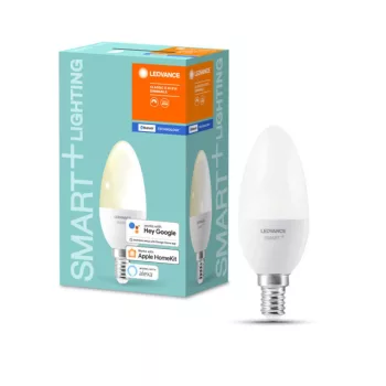 LEDVANCE SMART+ LED gyertya izzó Bluetooth, 5W, 2700K, E14 foglalat, 470lm, meleg fehér, 114mm