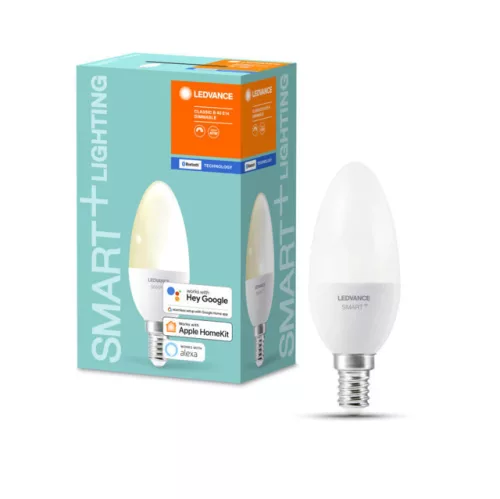 LEDVANCE SMART+ LED gyertya izzó Bluetooth, 5W, 2700K, E14 foglalat, 470lm, meleg fehér, 114mm
