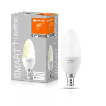 LEDVANCE SMART+ LED gyertya izzó WiFi, 5W, 2700K, E14 foglalat, 470lm, 37,5mm átmérő