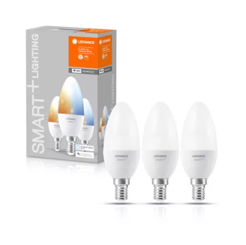 LEDVANCE SMART+ WIFI LED gyertya, 5W, E14 foglalat, 470lm, változtatható 2700-6500K, 3 db csomag