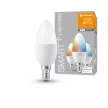 LEDVANCE SMART+ WIFI LED gyertya, 5W, E14 foglalat, 470lm, változtatható 2700-6500K, 3 db csomag
