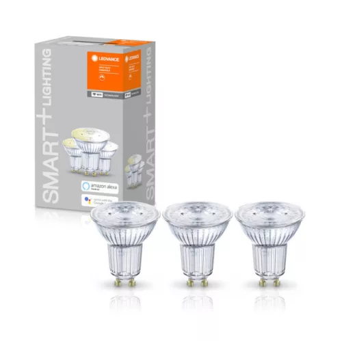 LEDVANCE SMART+ LED spot WiFi, GU10 foglalat, 5W, 2700K, 350lm, meleg fehér fény, 52mm hosszú