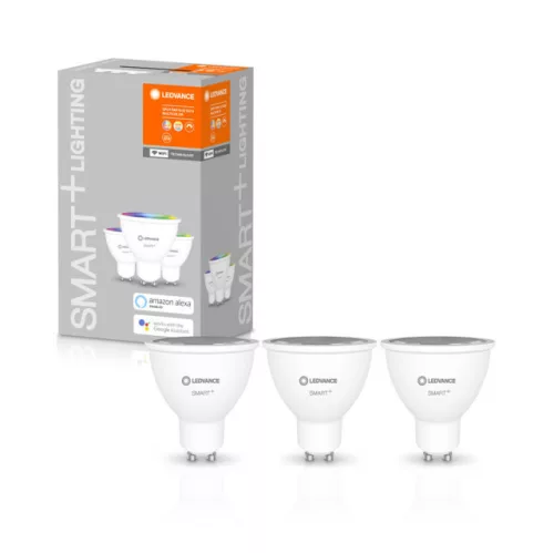 LEDVANCE SMART+ WiFi LED spot PAR16, GU10 foglalat, 5W, RGB állítható, 350lm, hangvezérelhető
