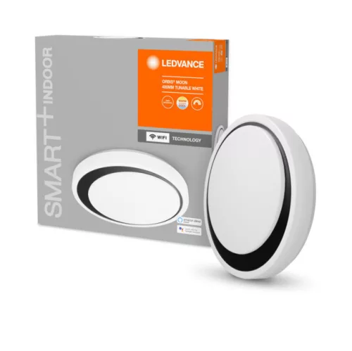 LEDVANCE SMART+ Orbis Moon mennyezeti lámpa beltéri fehér, okos WiFi, hangvezérelhető, 32W, fekete