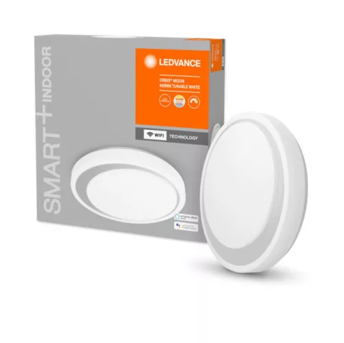 LEDVANCE SMART+ Orbis Moon mennyezeti lámpa beltéri fehér, okos WiFi, hangvezérelhető, 32W, Szürke