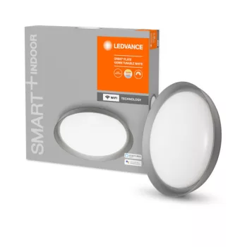 LEDVANCE SMART+ Orbis Plate mennyezeti lámpa beltéri fehér, okos WiFi, hangvezérelhető, 24W, Szürke