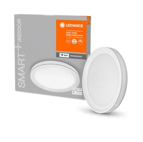 LEDVANCE SMART+ WIFI vezérlésű ORBIS Frame mennyezeti LED lámpa 500 WT 32 W-os beltéri változtatható színhőmérséklet: fehér 3000-6500 K IP20 3300 lm 30 000 óra LED modul hangvezérelhető 4058075486508