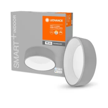 LEDVANCE SMART+ Orbis Cylinder mennyezeti lámpa beltéri fehér, okos WiFi, 24W, Szürke