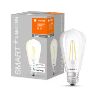 LEDVANCE SMART+ LED izzó, okos WiFi, filament, 5,5W, 2700K, E27 foglalat, 806lm, 64mm átmérő