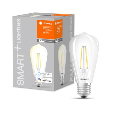 LEDVANCE SMART+ WIFI vezérlésű, LED fényforrás, Classic Edison forma, Fillament, szabályozható, 5,5 W-os, (2700 K), 806 lm, IP20, 15 000 óra élettartammal, foglalat: E27, (LEDVANCE 4058075528277)