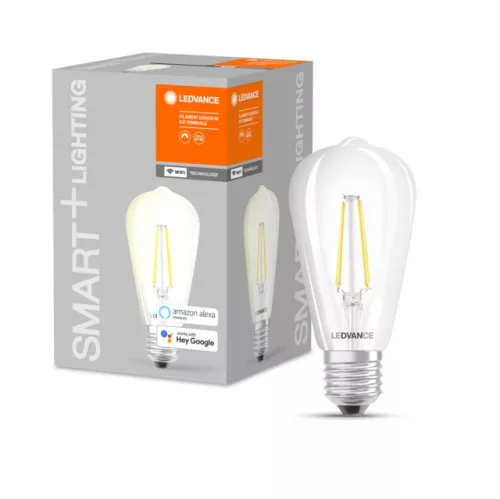 LEDVANCE SMART+ LED izzó, okos WiFi, filament, 5,5W, 2700K, E27 foglalat, 806lm, 64mm átmérő