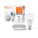 LEDVANCE Google Mini Nest Bundle Bluetooth vezérlésű, LED fényforrás, grey Classic A60 FR RGBW E27 BT-os, fényerővel, IP20, élettartammal, foglalat: LED modul, hangvezérelhető (4058075537392)