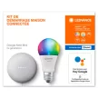 LEDVANCE Google Nest Mini Bundle okos Bluetooth LED izzó szürke, RGBW, E27 foglalat, IP20