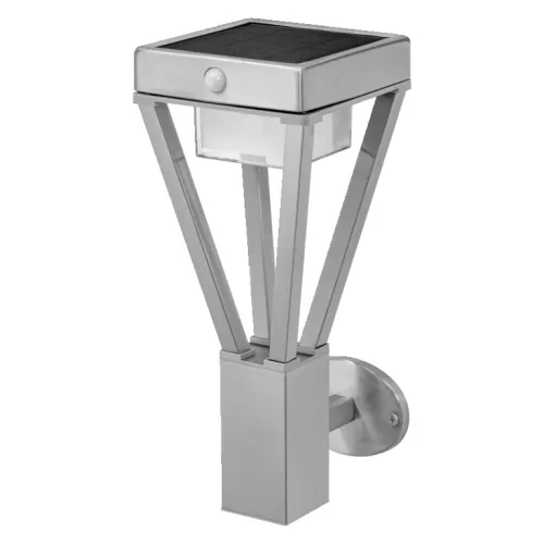 LEDVANCE Endura SOLAR napelemes kültéri lámpa acél, 6W, 3000K, IP44, 550lm, 365mm magas