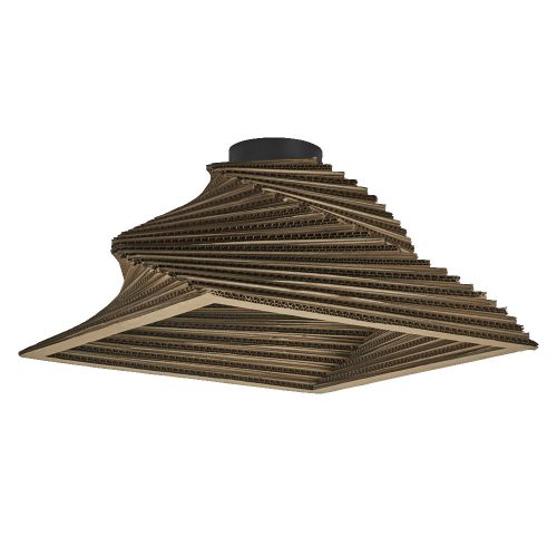 LEDVANCE Decor Cardboard Square Ceiling Turn beltéri oldalfali lámpatest barna színben, E27 foglalattal, IP20 védettséggel, 5 év garanciával, 220-240V ( 4058075837461 )