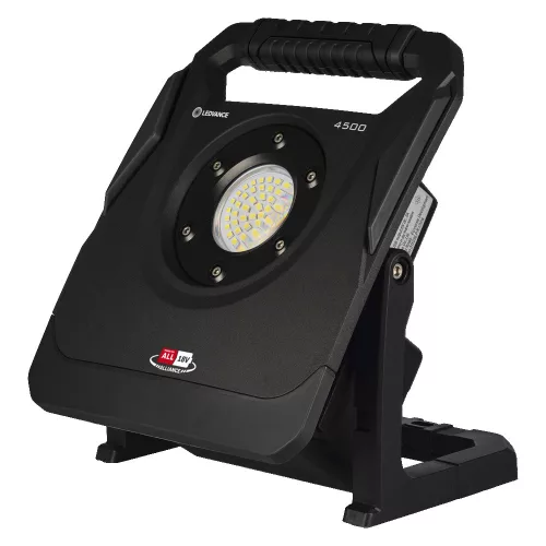 LEDVANCE munkalámpa fekete, akkumulátoros, 40W, 6500K, IP54, 4500lm, 15000 óra élettartam