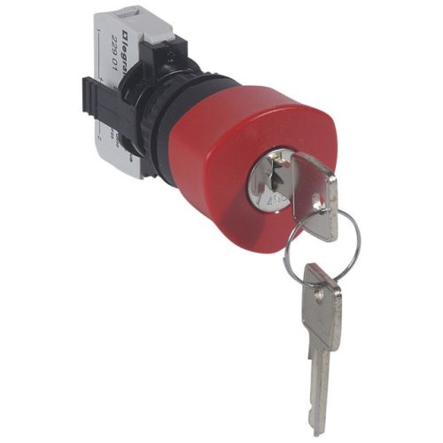 Legrand 023722 Osmoz vészleállító gomb reteszoldás kulccsal - Ny - piros Ø40 ( Legrand 023722 )