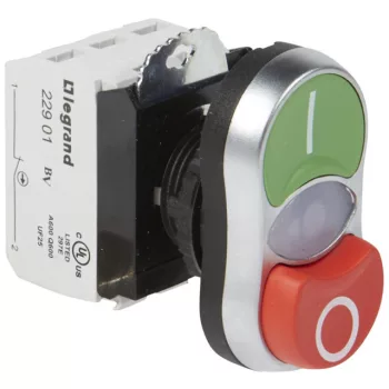   Legrand 023765 Osmoz kettős nyomógomb - "O/I" süllyesztett/kiálló piros/zöld 24V~/= Z+Ny ( Legrand 023765 )