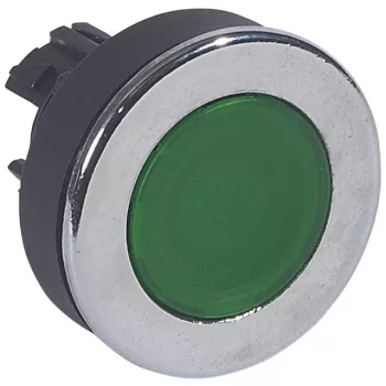   Legrand 024049 Osmoz extralapos reteszelt világító nyomógomb - zöld Ø30 ( Legrand 024049 )