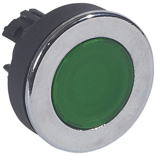 Legrand 024049 Osmoz extralapos reteszelt világító nyomógomb - zöld Ø30 ( Legrand 024049 )