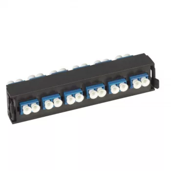   Legrand 032114 optikai patch modul 6xLC duplex monomódusú címkével és címketartóval fekete LCS3 ( Legrand 032114 )