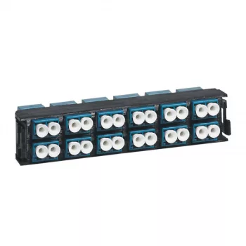   Legrand 032115 optikai patch modul 12xLC duplex monomódusú címkével és címketartóval fekete LCS3 ( Legrand 032115 )