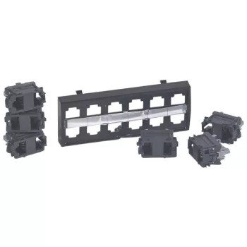   Legrand 033536 patch modul 12xRJ45 Tel/Ethernet doubler árnyékolatlan (UTP) 6 bemenet - 12 kimenet LCS2 gyorscsatlakozós portok 100baseT címkével és címketartóval fekete ( Legrand 033536 )