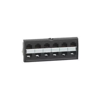   Legrand 033537 patch modul 12xRJ45 Tel/Ethernet doubler árnyékolt (FTP) 6 bemenet - 12 kimenet LCS2 gyorscsatlakozós portok 100baseT címkével és címketartóval fekete ( Legrand 033537 )