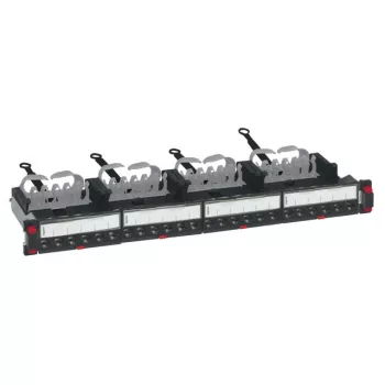   Legrand 033772 patch panel 19''-1U 24xRJ45 Cat6A árnyékolt (STP) 6xRJ45 kazettás/LCS3 gyorscsatlakozós portok egyenes 500MHz 10Gigabit ( Legrand 033772 )