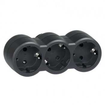   Legrand 050512 Hármas földelt elosztó gyermekvédelemmel, fekete ( Legrand 050512 )