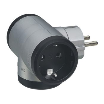   Legrand 050664 Hármas földelt elosztó gyermekvédelemmel alumínium/fekete ( Legrand 050664 )