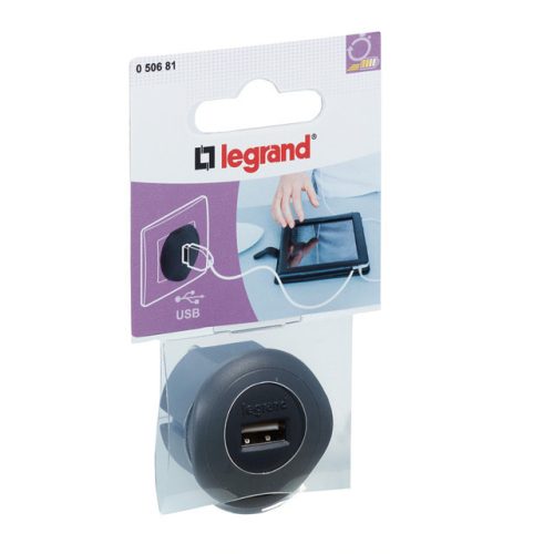Legrand 050681 USB-s csatlakozódugó 1,5A - 5V, fekete ( Legrand 050681 )