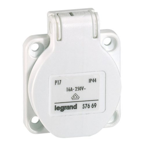 Legrand 057669 P17 Tempra háztartási aljzat, fehér IP44 ( Legrand 057669 )