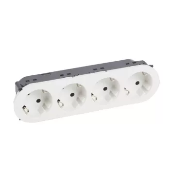   Legrand 067144 Céliane 4x2P+F csatlakozóaljzat gyermekvédelemmel, sínezett, fehér ( Legrand 067144 )