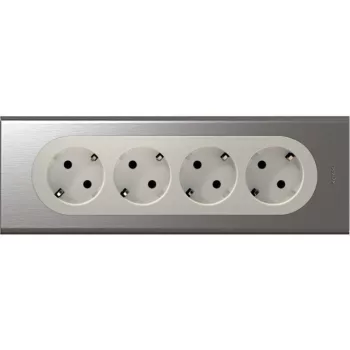   Legrand 067164 Céliane 4x2P+F csatlakozóaljzat gyermekvédelemmel, sínezett, titán ( Legrand 067164 )