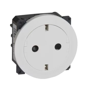   Legrand 067166 Céliane 2P+F csatlakozóaljzat, falsíkba illeszkedő fehér betéttárcsával, gyermekvédelemmel, rugós bekötéssel ( Legrand 067166 )