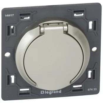   Legrand 067433 Céliane központi porszívó csatlakozóaljzat elektromos kapcsolattal, titán ( Legrand 067433 )