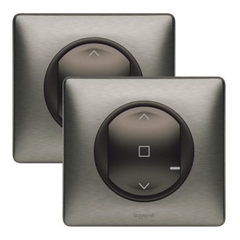   Legrand Netatmo 067626 Celiane előre párosított redőnykapcsoló szett 1 db okos redőnykapcsolóból és 1 db szimpla távvezérlő kapcsolóból álló készlet grafitszürke