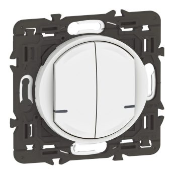   Legrand 067722A Céliane with Netatmo okos kettős kapcsoló (2x végrehajtó), nulla (N) vezető bekötéssel, keret nélkül, fehér  (Legrand 067722A)