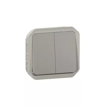 Legrand Plexo 55 069525L dupla váltókapcsoló (106+6), 10 A, IP55, szürke