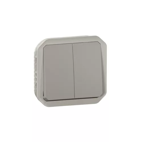 Legrand Plexo 55 069525L dupla váltókapcsoló (106+6), 10 A, IP55, szürke